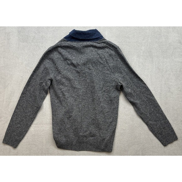 NEW Express Merino Wool Shawl Neck Sweater Mens Size M Gray Wool Blend - Picture 7 of 7